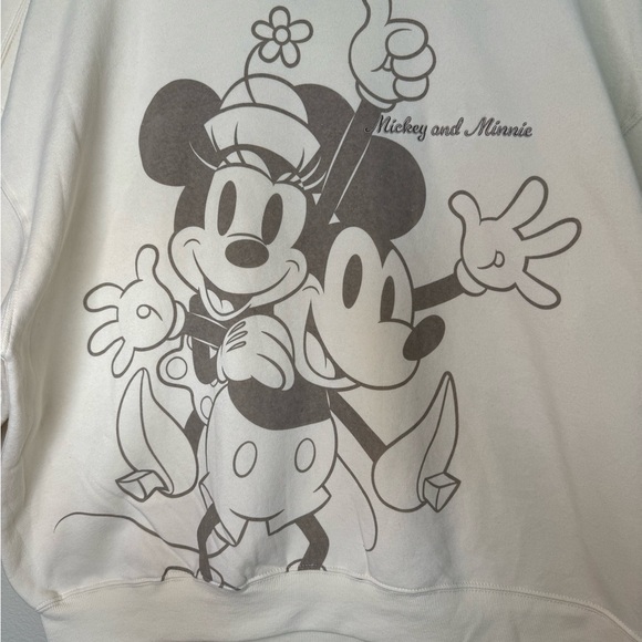 Disney Mickey and Mini embroidered women’s neutral pullover sweatshirt,NWT XL - Picture 5 of 7